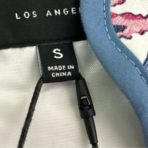 NWT 7 For All Mankind Women's Small Quilted Floral Jacket Light Blue White Red - Picture 9 of 11